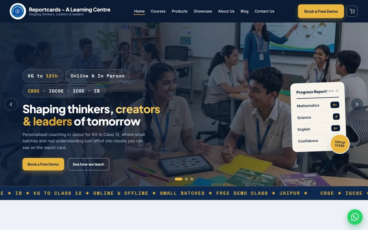 Reportcards — learning centre website
